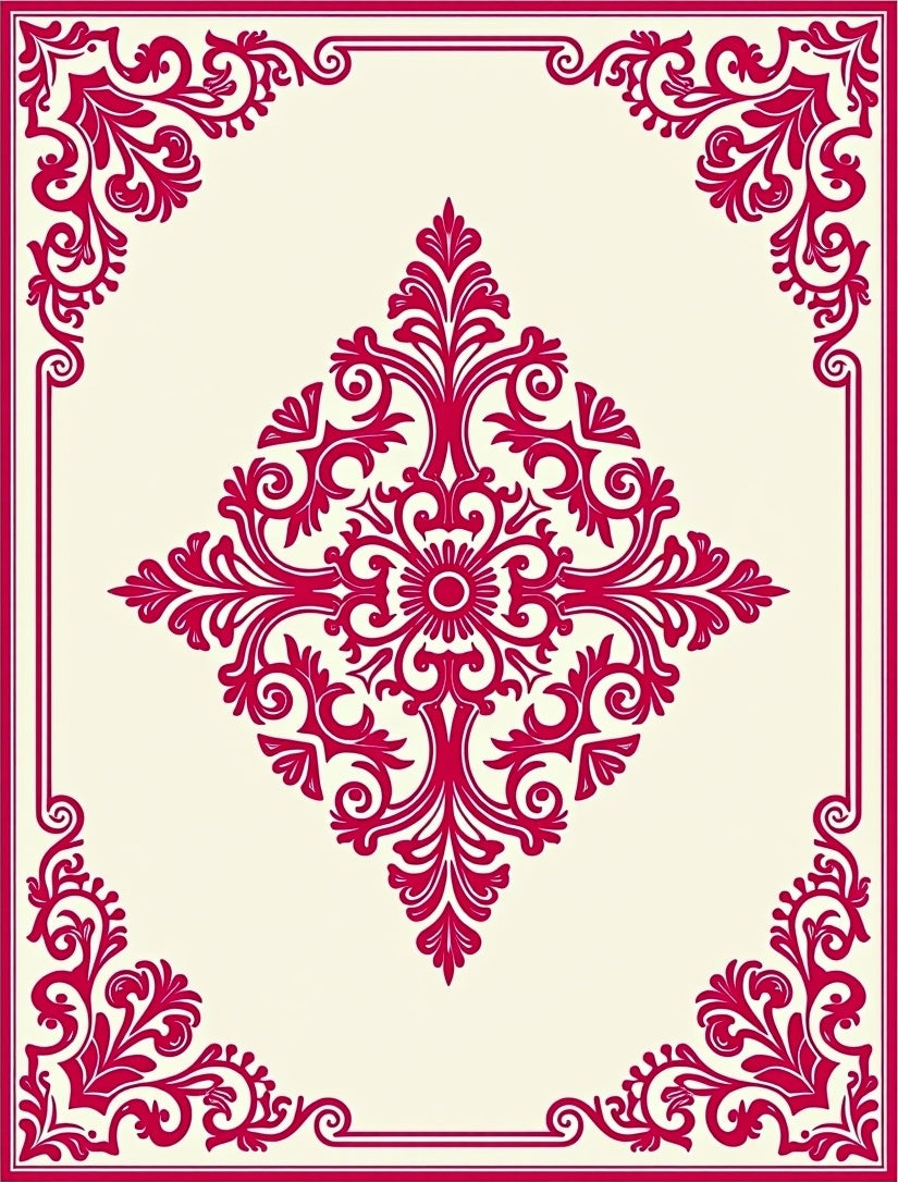 Crimson Baroque Inlay Medallion Rug