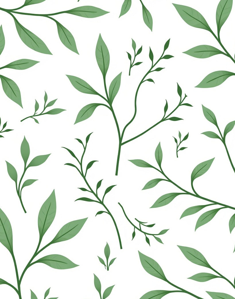 Emerald Green Leafy Vine Art Rug