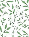 Emerald Green Leafy Vine Art Rug