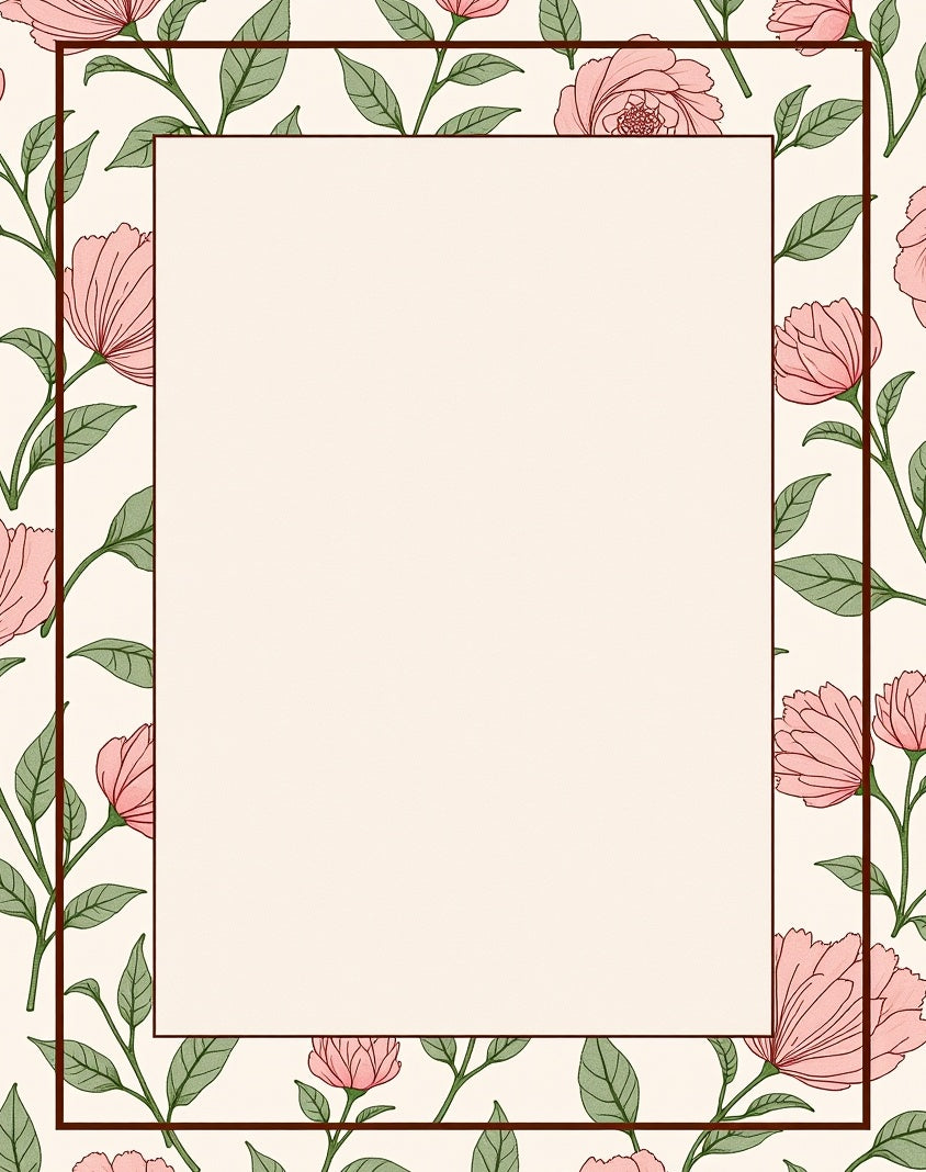 Vintage Pink Peony Floral Vine Rug