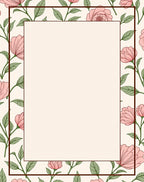 Vintage Pink Peony Floral Vine Rug