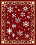 Crimson Snowflake Border Rug