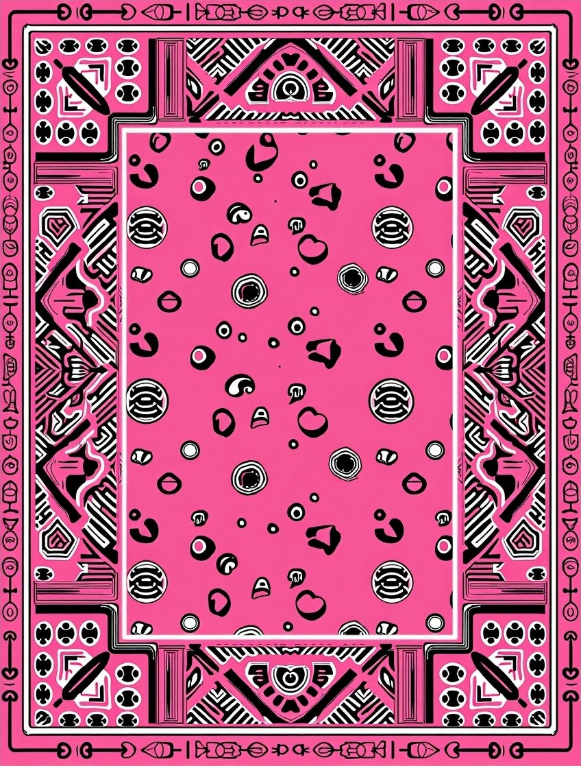 Hot Pink Abstract Heart Scattered Rug