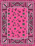 Hot Pink Abstract Heart Scattered Rug