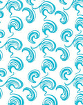 Aqua Swirls on White Background Rug