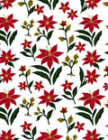 Red Poppies White Floral Garden Rug