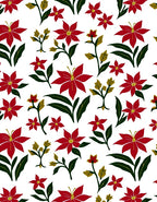 Red Poppies White Floral Garden Rug