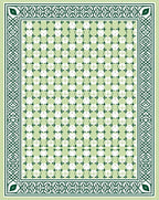 Pale Green White Celtic Knot Rug
