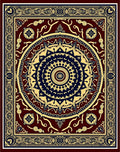 Deep Navy Gold Mandala Medallion Rug