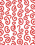 Crimson Red Swirl Calligraphy Rug