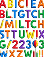 Alphabetical Rainbow Playful Classroom Letters Rug
