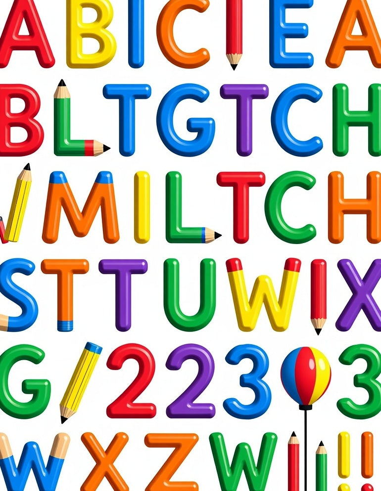 Alphabetical Rainbow Playful Classroom Letters Rug