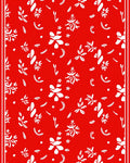 Crimson White Floral Bloom Scatter Rug