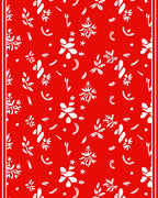Crimson White Floral Bloom Scatter Rug
