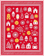 Red Winter Village Gingerbread Charm Rug