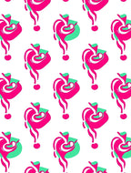 Hot Pink Green Swirl Art Rug