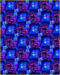 Abstract Neon Face Geometric Rug
