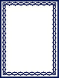 Naval Blue Geometric Chain Border Rug