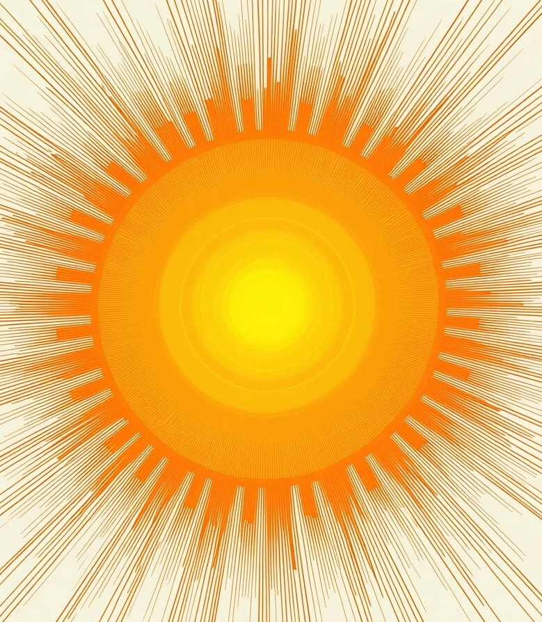 Radiant Yellow Sunburst Rays Rug