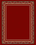 Deep Red and Gold Flourish Border Rug