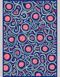 Navy Blue Pink Swirl Medallion Rug