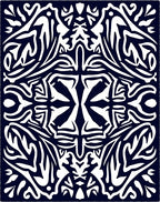 Dark Blue Organic Abstract Flow Rug
