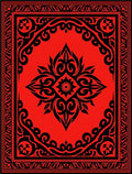 Bold Red Black Intricate Floral Rug