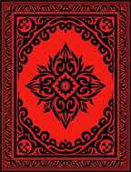 Bold Red Black Intricate Floral Rug