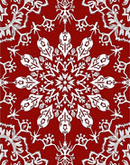 Crimson White Floral Medallion Mandala Rug