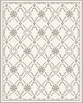 Neutral Grey Floral Trellis With Gold Accents Rug