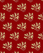 Crimson Branches Leafy Vine Rug