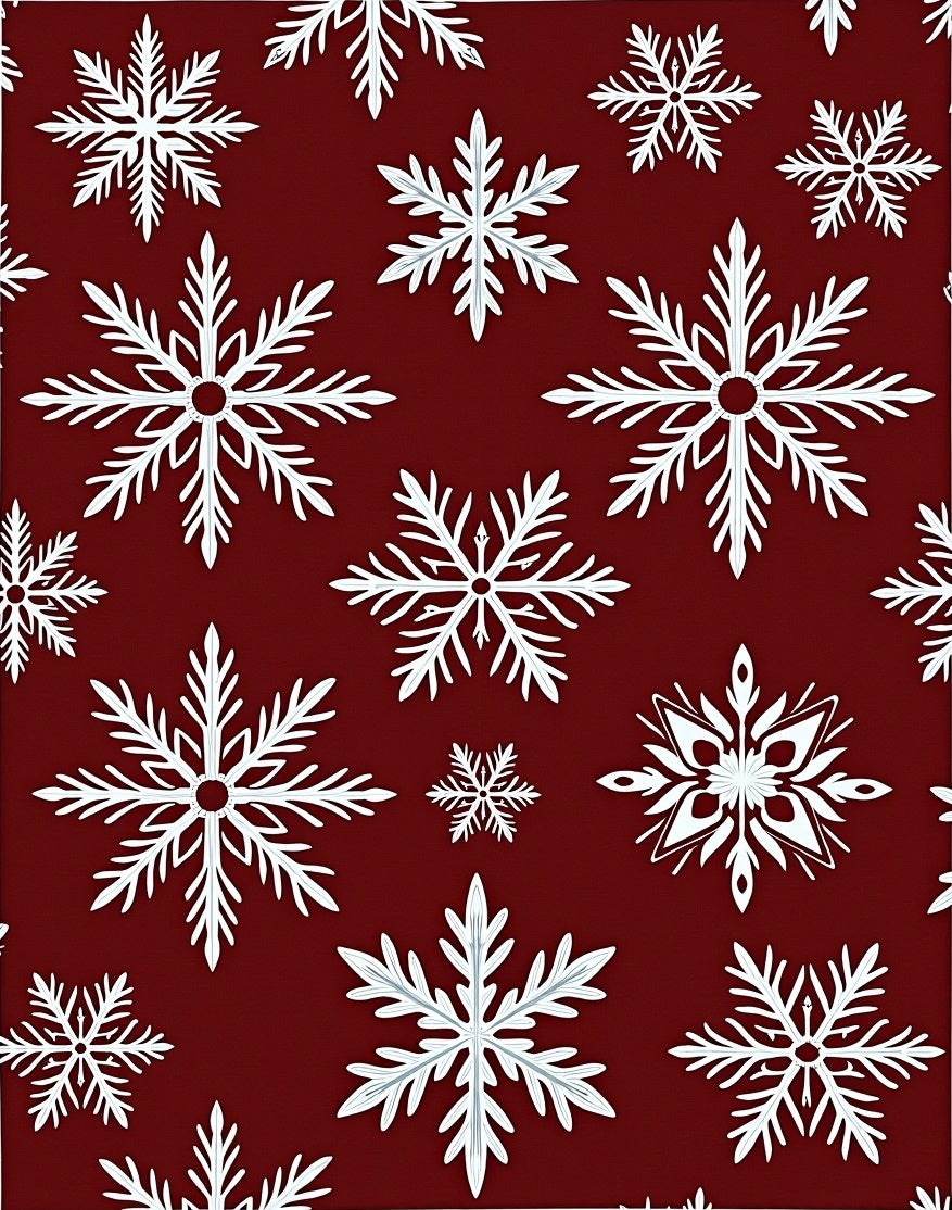 Crimson Snowflake Scatter Holiday Rug