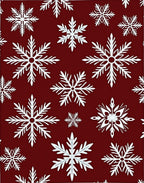 Crimson Snowflake Scatter Holiday Rug
