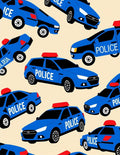 Blue Police Cars Red Light Jammed Rug