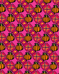 Autumn Orange Pumpkin Geometric Floral Rug