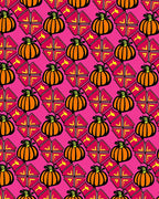 Autumn Orange Pumpkin Geometric Floral Rug