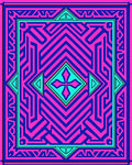 Bold Pink Blue Geometric Labyrinth Rug