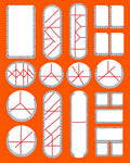Geometric Red Abstract Shapes Collection Rug