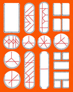 Geometric Red Abstract Shapes Collection Rug