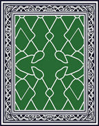 Emerald Green White Lattice Border Rug