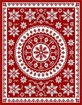 Rustic White Starburst Snowflake Medallion Rug