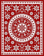 Rustic White Starburst Snowflake Medallion Rug