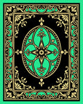 Ornate Emerald Floral Scrollwork Rug