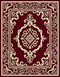 Ornate Deep Red Floral Medallion Runner Rug