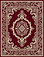 Ornate Deep Red Floral Medallion Runner Rug