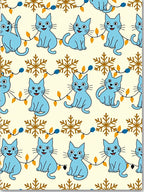 Blue Cat Festive Holiday Lights Snowflakes Rug