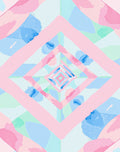 Soft Pastel Geometric Diamond Landscape Rug