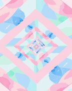 Soft Pastel Geometric Diamond Landscape Rug
