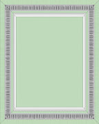 Soft Green Geometric Border Rug