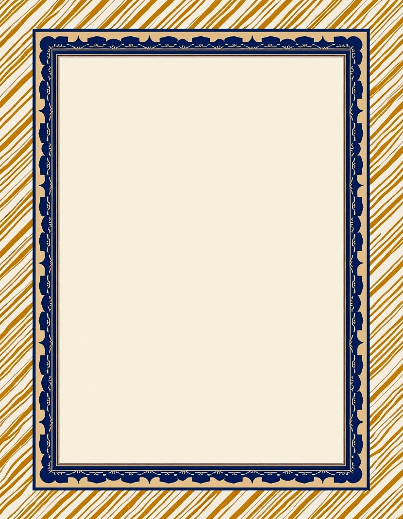 Golden Amber Diagonal Stripe Border Rug